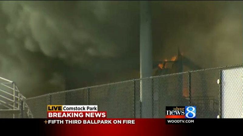 Illustration for article titled Fifth Third Ballpark Is On Fire